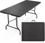 Load image into Gallery viewer, 1.8M Folding Lightweight Trestle Camping Table – Black (180×75×75cm)