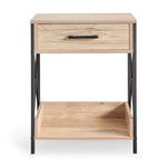 Load image into Gallery viewer, 1 Drawer Night Stand ā Natural & Black (Melamine Finish)