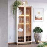 Load image into Gallery viewer, 2-Door Curio Cabinet with LED Light