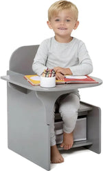 Load image into Gallery viewer, 2 in 1 Wooden Children Table with Chair, Small Kids Table and Chair Set with Storage for Toys Books, Large Work Surface | Engineered Wood Sturdy Build | Study Table for Boys Girls Playroom Bedroom