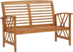 Load image into Gallery viewer, 2 Piece Patio Bench with Coffee Table Set, Solid Acacia Wood Garden Bench Patio Seating with Coffee Table Set for Front Porch