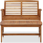 Load image into Gallery viewer, 2 Piece Patio Bench with Coffee Table Set, Solid Acacia Wood Garden Bench Patio Seating with Coffee Table Set for Front Porch