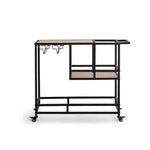 Load image into Gallery viewer, 2-Tier Serving Trolley ā Melamine ā Black/Natural Finish