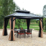 Load image into Gallery viewer, 3.65x3m Double Roof Iron Gazebo - Black-GCC Home Center