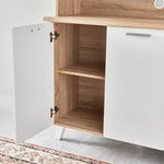 Load image into Gallery viewer, 3-Door Kitchen Cabinet with Drawer and Hutch