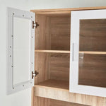 Load image into Gallery viewer, 3-Door Kitchen Cabinet with Drawer and Hutch