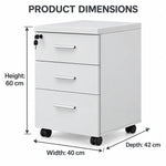 Load image into Gallery viewer, 3 Drawer Mobile File Cabinet White