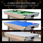 Load image into Gallery viewer, 3 in 1 Multi Game Billiard Pool Table with Tennis Table Dining Table Top 8ft-MDF Cushion Material