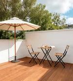 Load image into Gallery viewer, 3 Piece Patio Wood Outdoor Furniture Set, includes 2 Foldable Chairs and 1 Foldable Square Table, perfect for outdoor, balcony and backyard