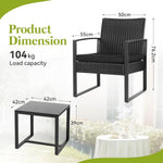 Load image into Gallery viewer, 3-Piece Rattan Outdoor Furniture Set β 2 Cushioned Chairs with Coffee Table for Balcony, Garden, Patio & Terrace