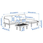 Load image into Gallery viewer, 3-Seat Conversation Set, Outdoor Anthracite/Dark Grey