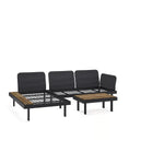 Load image into Gallery viewer, 3-Seat Outdoor Conversation Set, 2-Seat Sofa, Coffee Table And Chaise Longue With Side Table