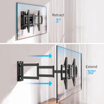 Load image into Gallery viewer, 30 Inch Long Arm TV Wall Mount for Most 42-75 Inch TVs, Full Motion Corner Wall Mount TV Bracket with Extension & Tilt & Swivel Articulating Arm, Max VESA 600x400mm and Up to 99 lbs
