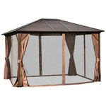 Load image into Gallery viewer, 3x4m Rectangular Roof Aluminum Gazebo Brown-GCC Home Center
