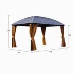 Load image into Gallery viewer, 3x4m Rectangular Roof Aluminum Gazebo Brown-GCC Home Center