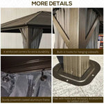 Load image into Gallery viewer, 3x4m Rectangular Roof Aluminum Gazebo Brown-GCC Home Center