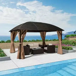 Load image into Gallery viewer, 3x4m Rectangular Roof Aluminum Gazebo Brown-GCC Home Center