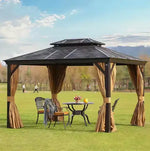 Load image into Gallery viewer, 3x4m Rectangular Roof Aluminum Gazebo Brown-GCC Home Center