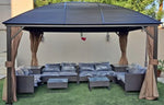 Load image into Gallery viewer, 3x4m Rectangular Roof Aluminum Gazebo Brown-GCC Home Center