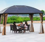 Load image into Gallery viewer, 3x4m Rectangular Roof Aluminum Gazebo Brown-GCC Home Center
