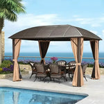 Load image into Gallery viewer, 3x4m Rectangular Roof Aluminum Gazebo Brown-GCC Home Center