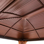 Load image into Gallery viewer, 3x4m Rectangular Roof Aluminum Gazebo Brown-GCC Home Center