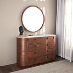 Load image into Gallery viewer, 4-Drawer Dresser with Mirror, Unique Shape Vanity Table-GCC Home Center