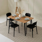 Load image into Gallery viewer, 4-Seater Dining Set (Oak & Black)