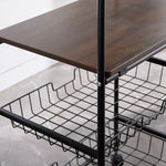 Load image into Gallery viewer, 4-Tier Rolling Kitchen Storage Trolley with 2 Shelves & 2 Mesh Baskets – Space-Saving Organizer Cart