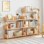 Load image into Gallery viewer, 4-Tier Wooden Open Bookcase (Oak) – Modern Bookshelf with Solid Wood Frame