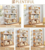Load image into Gallery viewer, 4-Tier Wooden Open Bookcase (Oak) – Modern Bookshelf with Solid Wood Frame