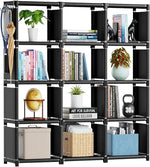 Load image into Gallery viewer, 6-Cube Storage Organizer Book Shelf – DIY Metal Bookcase with Portable Design (Black, Matte Finish)