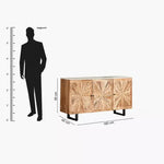 Load image into Gallery viewer, 6 Meter 3-Door Solid Wood Sideboard with Genuine Marble Top