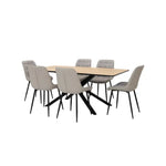 Load image into Gallery viewer, 6-Seater Dining Set ā Oak & Grey