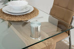 Load image into Gallery viewer, 6-Seater Dining Set ā Tempered Glass & Faux Leather