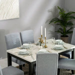 Load image into Gallery viewer, 6-Seater Dining Set ā White & Antique Grey