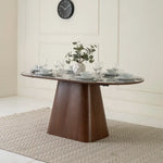 Load image into Gallery viewer, 6-Seater Dining Set With Sintered Stone Top β Walnut & Grey