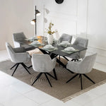 Load image into Gallery viewer, 6-Seater Sintered Stone Top Dining Set β Grey