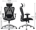 Load image into Gallery viewer, Ergonomic Desk Chair, Swivel Chair With Adjustable Lumbar Support, Headrest And Armrest, Height Adjustment and Rocker Function, Back-Friendly Office Chair, Load Capacity: up to 150 kg