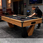 Load image into Gallery viewer, 7 ft Pool Table with Wood Finish - Billiards Game Room Table for Adults & Family Billiard Table with Rustic Wood Finish