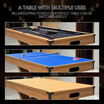 Load image into Gallery viewer, 7 ft Pool Table with Wood Finish - Billiards Game Room Table for Adults & Family Billiard Table with Rustic Wood Finish