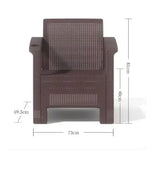 Load image into Gallery viewer, 7-Seater Outdoor Sofa Set, Dark Brown Plastic with Rattan Design Modern Style, Beige Cushions and Coffee Table, Ideal for Gardens, Patios, Balconies, and Poolside Areas