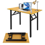 Load image into Gallery viewer, Adjustable Folding Desk No Install, Portable and Compact Computer Walnut Table Office Table for Home, Office, Study, Dining, Camping, Picnic, and BBQ (Yellow, 80 * 40 * 75cm)-GCC Home Center