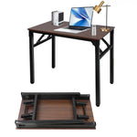 Load image into Gallery viewer, Adjustable Folding Desk No Install, Portable and Compact Computer Walnut Table Office Table for Home, Office, Study, Dining, Camping, Picnic, and BBQ (Yellow, 80 * 40 * 75cm)-GCC Home Center