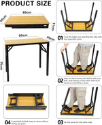 Load image into Gallery viewer, Adjustable Folding Desk No Install, Portable and Compact Computer Walnut Table Office Table for Home, Office, Study, Dining, Camping, Picnic, and BBQ (Yellow, 80 * 40 * 75cm)-GCC Home Center