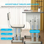 Load image into Gallery viewer, Adjustable Height Kids Desk and Chair Set With Large-Capacity Drawer