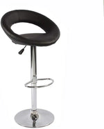Load image into Gallery viewer, Adjustable Swivel Bar Stool with Footrest, Ergonomic PU Leather Chair for Kitchen & Bar Counter (Black)-GCC Home Center