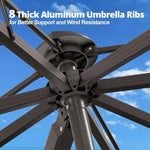 Load image into Gallery viewer, Aluminum Garden Umbrella with Marble Base, Solar Light-GCC Home Center