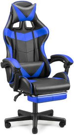 Load image into Gallery viewer, ALWASIT HOME Nexus Gaming Chair, Adjustable Computer Chair Pc Office Pu Leather High Back, Ergonomic design Lumbar Support,Comfortable Armrest Headrest and Footrest (Blue)-GCC Home Center