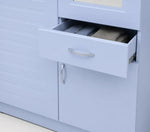 Load image into Gallery viewer, Arabian Mall 2-Door White Wooden Wardrobe with Mirror, Drawer, & Security Lock
